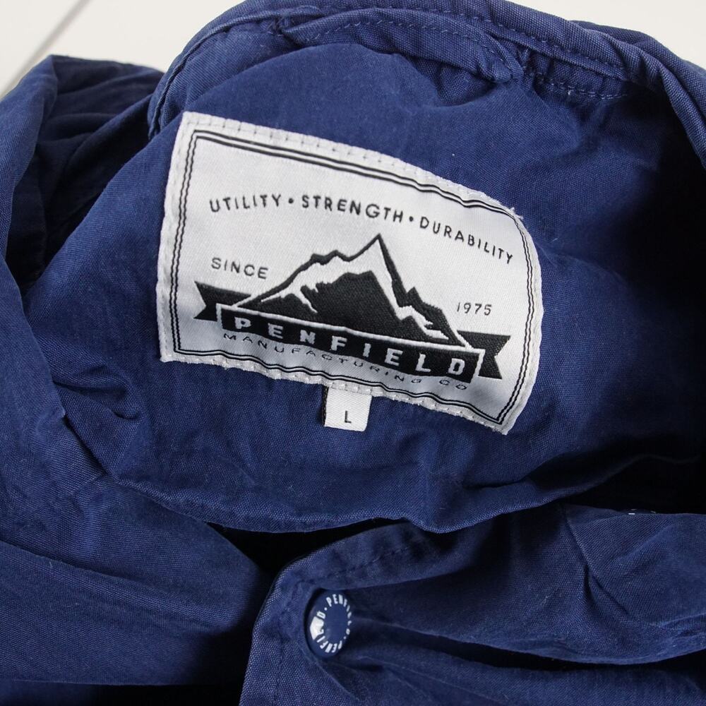 Penfield Davenport Snap Button Dark Blue Cotton Nylon Jacket Mens Sz L - Picture 10 of 12